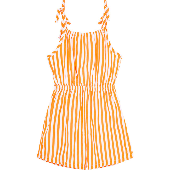 Mock Wrap Romper, Orange - Rompers - 2