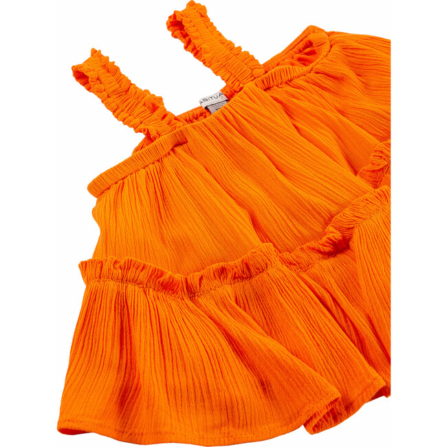 Babydoll Tank & Short Set, Orange - Blouses - 3