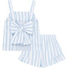 Back Bow Tank & Short Set, Blue - Mixed Apparel Set - 2