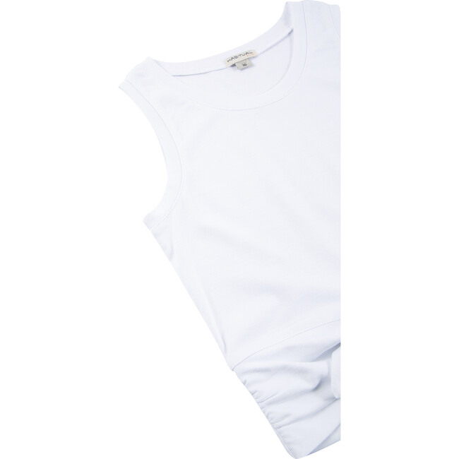 Tie Front Top, White - Blouses - 3