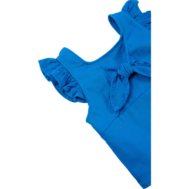 Tie Front Top & Short Set, Blue - Mixed Apparel Set - 3