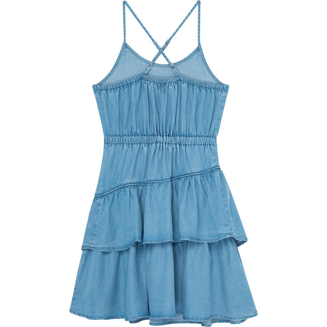 Asymmetrical Hem Dress, Indigo - Dresses - 2