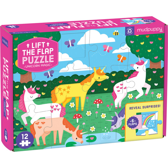 Unicorn Magic 12 Piece Lift the Flap Puzzle - Puzzles - 1 - zoom