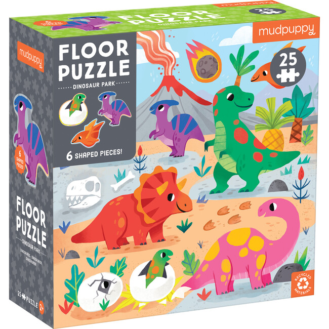 Dinosaur Park 25 Piece Floor Puzzle with Shaped Pieces
