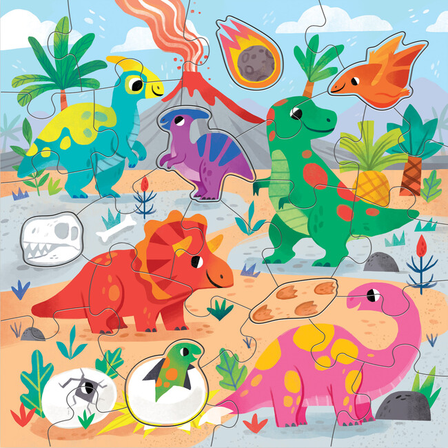 Dinosaur Park 25 Piece Floor Puzzle with Shaped Pieces - Puzzles - 3