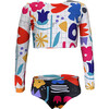 Girls Sun Longsleeve Bikini, Paper Cuts - Two Pieces - 1 - thumbnail