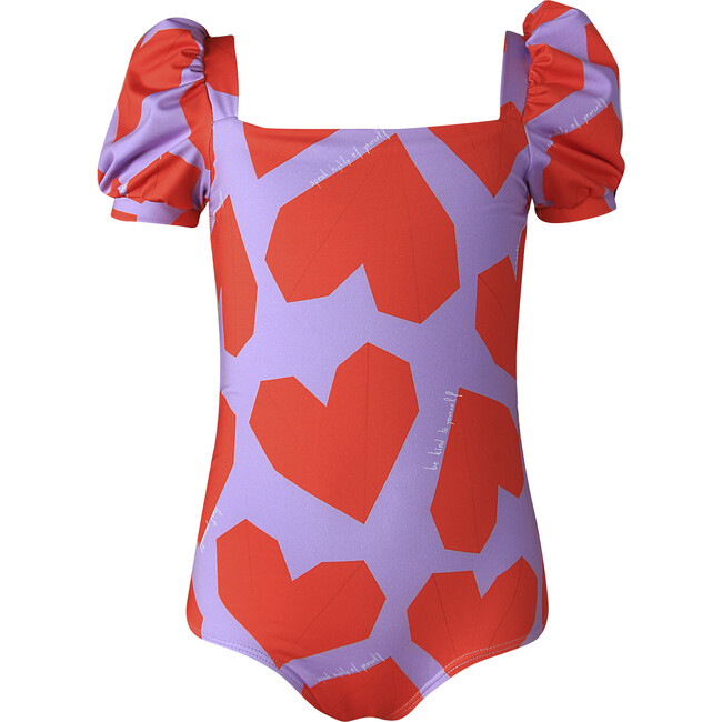 Girls Bubble One Piece Swimsuit, Do It For Yourself Heart