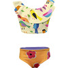 Girls Ilana Bikini, Birds Collage Yellow - Two Pieces - 2