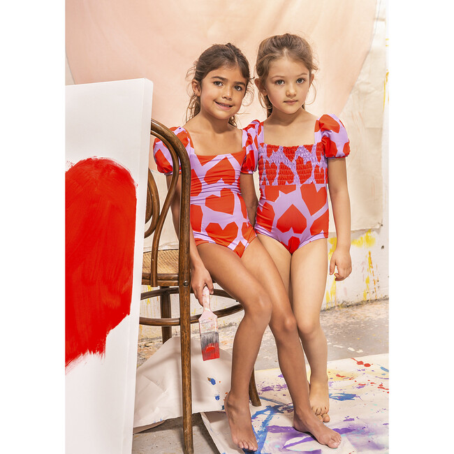Girls Waffles One Piece Swimsuit, Do It For Yourself Heart
