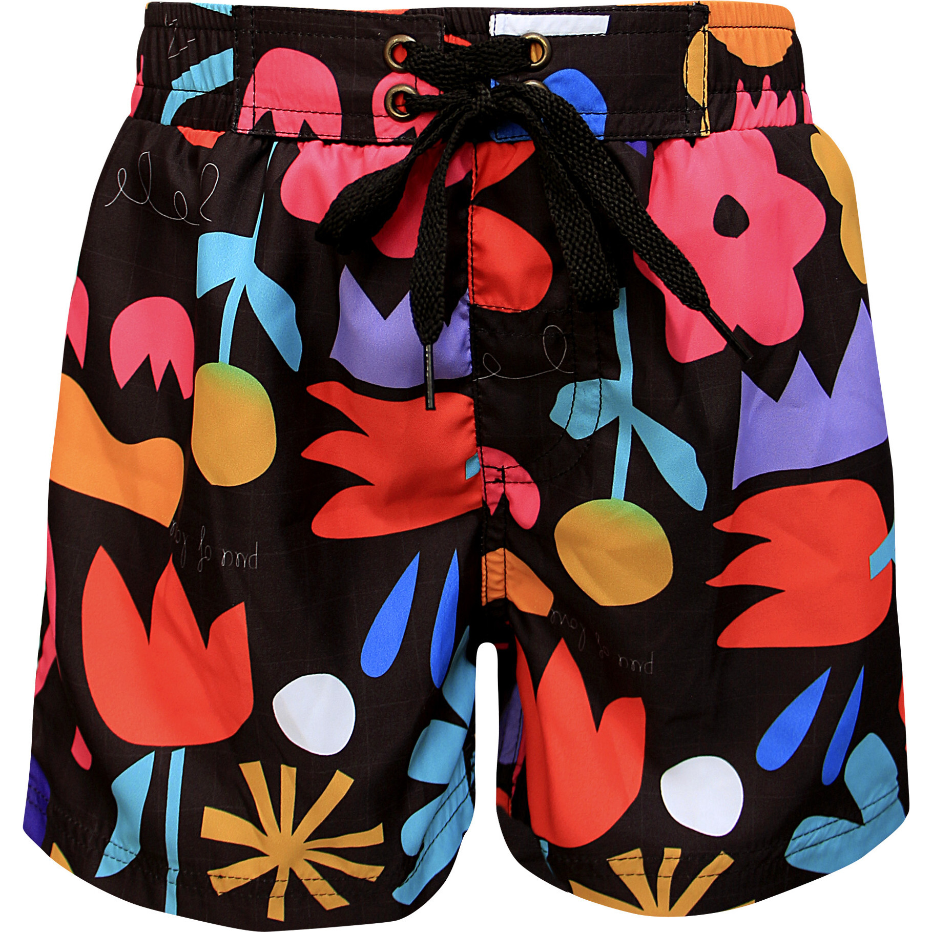 Boys Swimshorts, Paper Cuts Black - Swim Trunks - 1