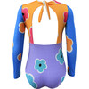 Girls Half Sun Longsleeve Swimsuit, Spray Flowers - One Pieces - 3