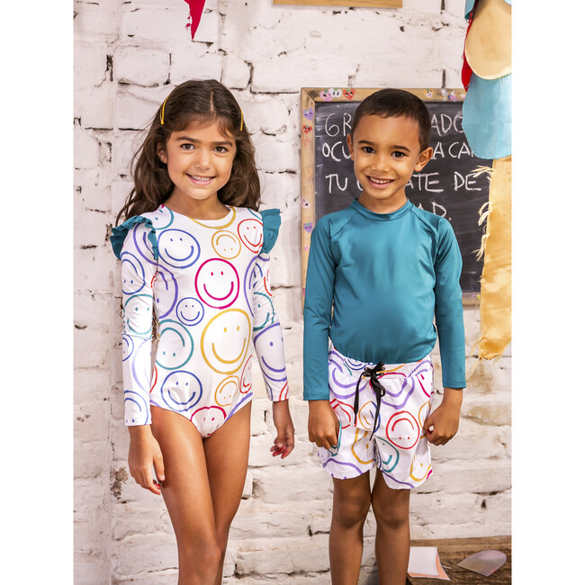 Kids Color Rashguard, Esmeralda - Rash Guards - 2