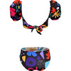 Girls Bubble Bikini, Paper Cuts Black - Two Pieces - 3