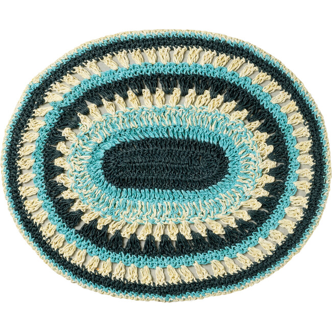 Set of 4 Crochet Placemats, Indigo
