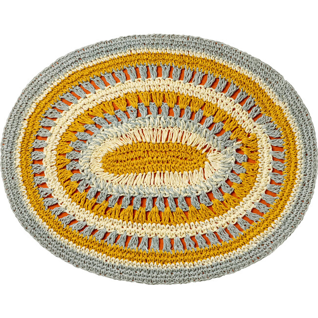 Set of 4 Crochet Placemats, Marigold