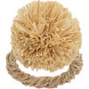 Set of 4 Straw Pompom Napkin Rings, Natural - Tableware - 1 - thumbnail