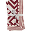 Set of 2 Geo Print Napkins, Wine - Tabletop - 1 - thumbnail