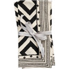 Set of 2 Geo Print Napkins, Black - Tabletop - 1 - thumbnail