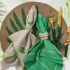 Palm Tree Embroidered Dinner Napkins, Flax - Tableware - 2