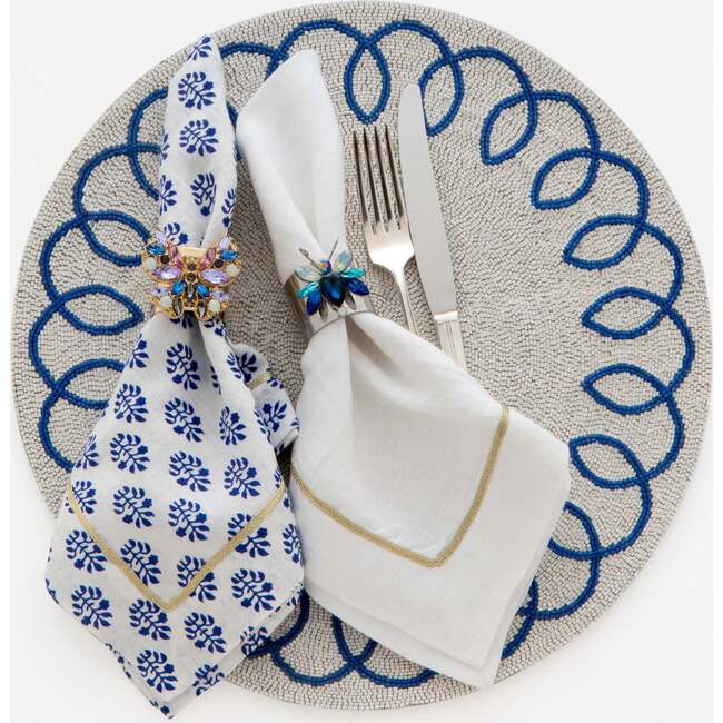 Jeweled Butterfly Napkin Rings, Blue - Tableware - 3