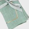 Set of 2 Gold Trim Dinner Napkins, Sea Foam - Tableware - 3