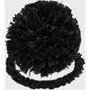 Set of 4 Straw Pompom Napkin Rings, Black - Tabletop - 5