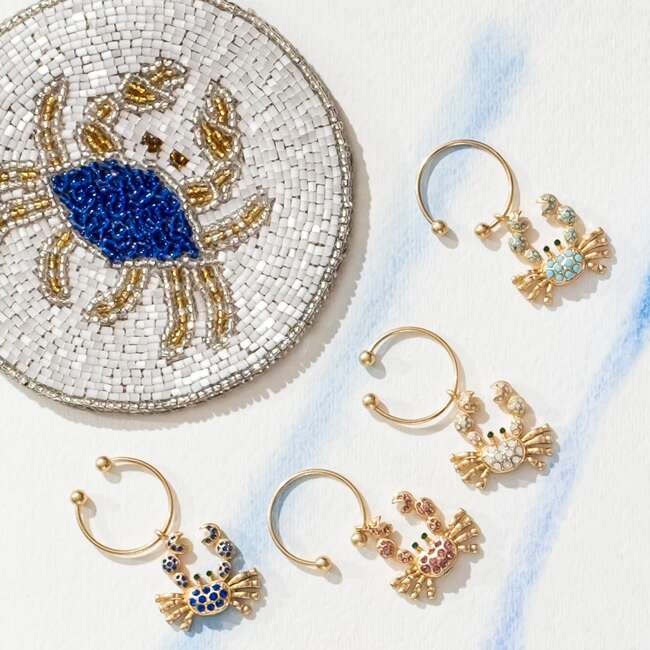 Crab Wine Charms, Rainbow - Tabletop - 2