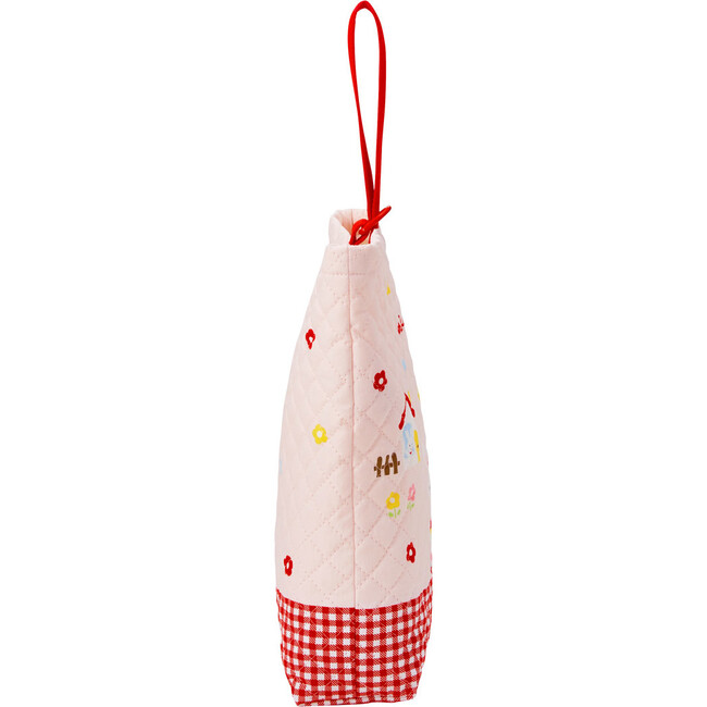 Bunny Single Strap Quilted Tote, Pink - Bags - 3