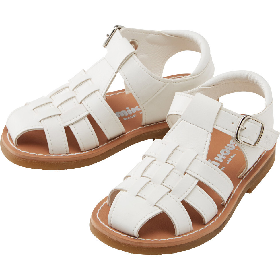Kids Soft Leather Sandal, White - Sandals - 1