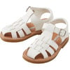 Kids Soft Leather Sandal, White - Sandals - 1 - thumbnail