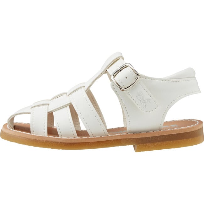 Kids Soft Leather Sandal, White - Sandals - 4