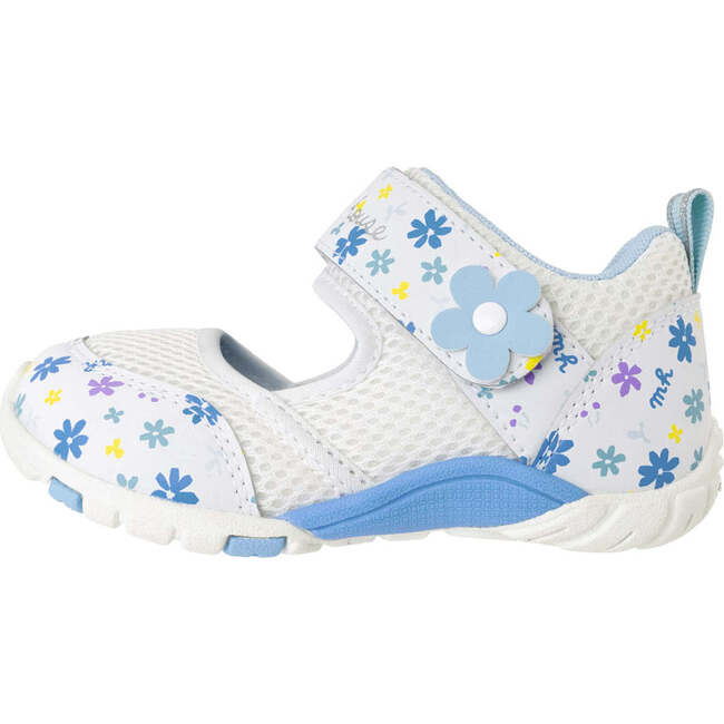 Kids Floral Mesh Sandals, White - Sandals - 4
