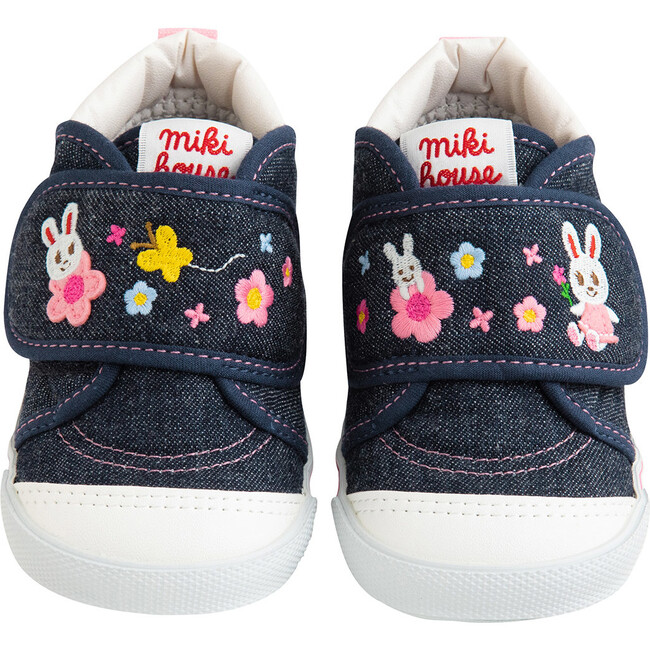 Bunny & Flower Second Shoes, Indigo - Sneakers - 6