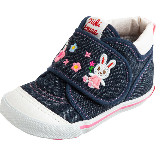 Bunny & Flower Second Shoes, Indigo - Sneakers - 8