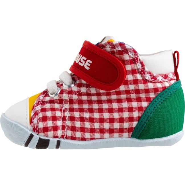 Patchwork Gingham High Top First Walker Shoes, Multi - Sneakers - 4