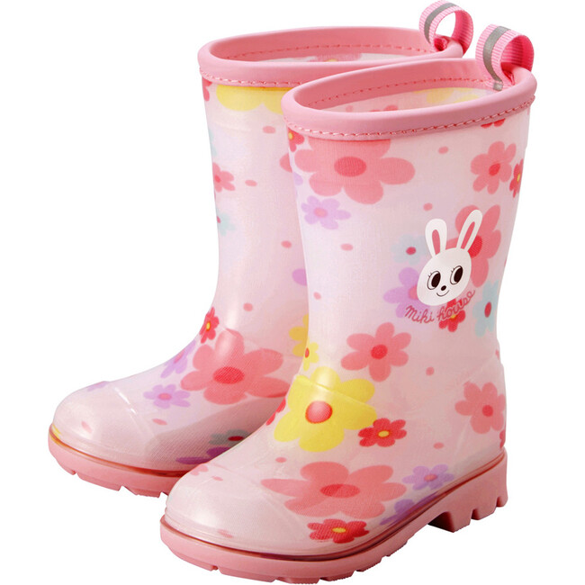 Usako Floral Rain Boots, Pink