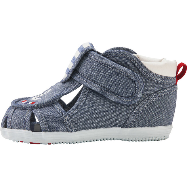Maritime Closed Toe Cotton Sandal, Blue - Sandals - 4
