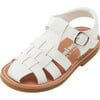 Kids Soft Leather Sandal, White - Sandals - 8