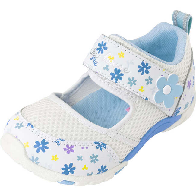 Kids Floral Mesh Sandals, White - Sandals - 8