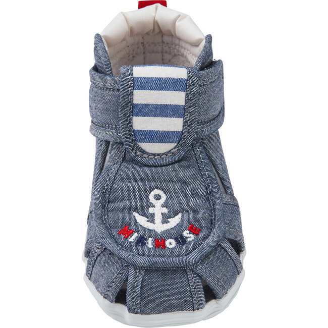 Maritime Closed Toe Cotton Sandal, Blue - Sandals - 6