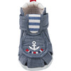 Maritime Closed Toe Cotton Sandal, Blue - Sandals - 6 - thumbnail