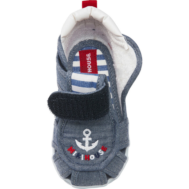 Maritime Closed Toe Cotton Sandal, Blue - Sandals - 7