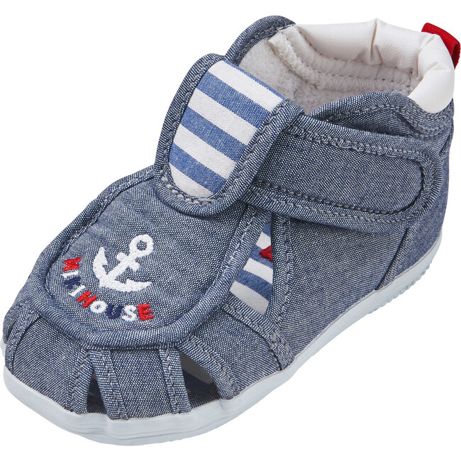 Maritime Closed Toe Cotton Sandal, Blue - Sandals - 8