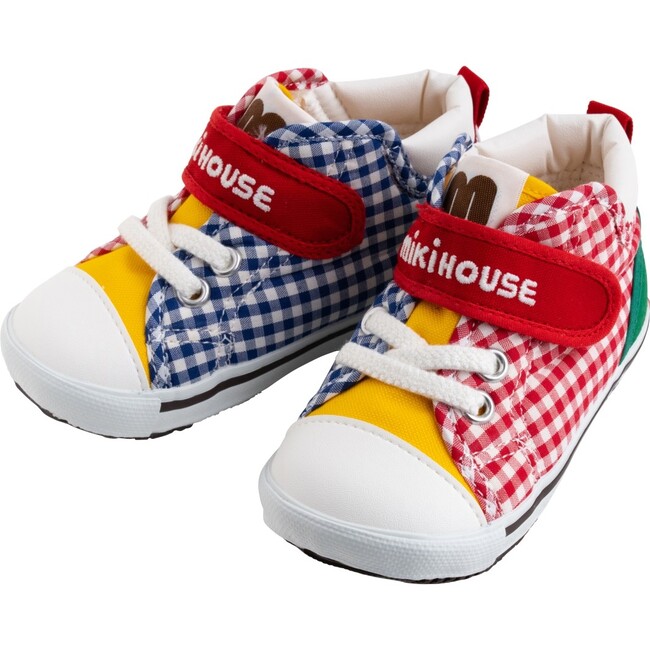 Patchwork Gingham High Top Second Shoes, Multi - Sneakers - 1