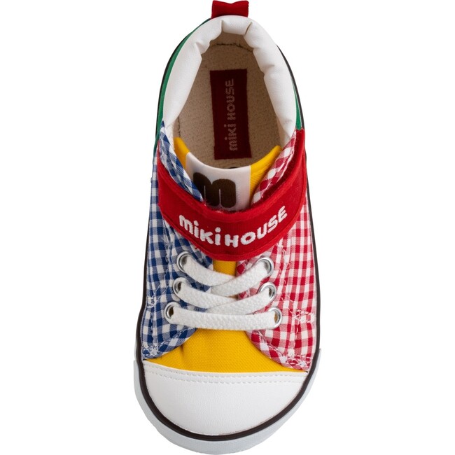 Patchwork Gingham Kids High Top sneaker, Multi - Sneakers - 3