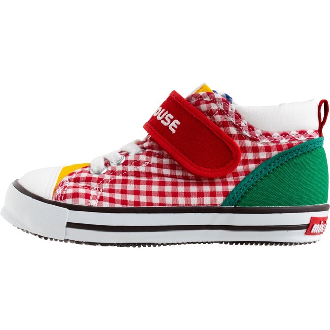 Patchwork Gingham Kids High Top sneaker, Multi - Sneakers - 4