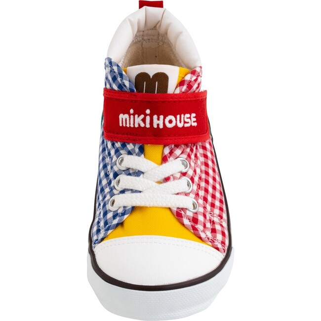 Patchwork Gingham Kids High Top sneaker, Multi - Sneakers - 6