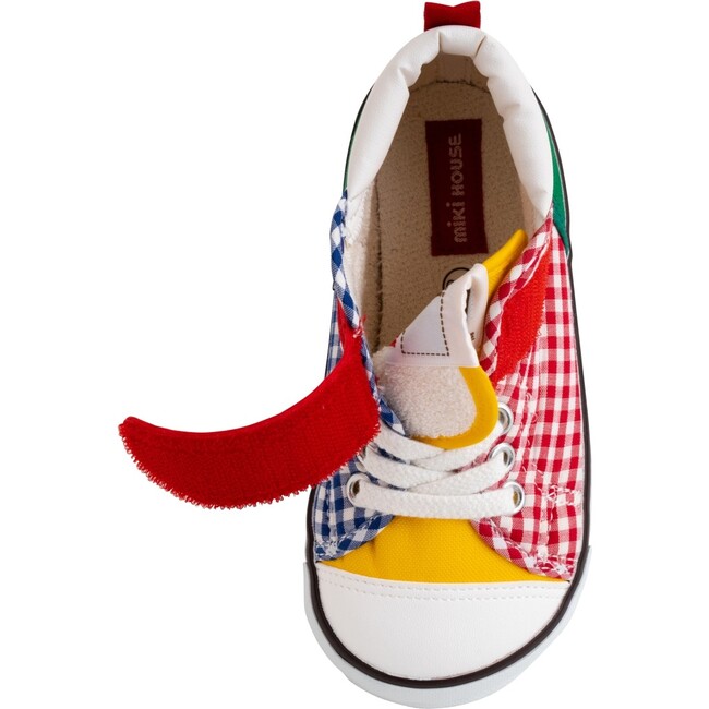 Patchwork Gingham Kids High Top sneaker, Multi - Sneakers - 7
