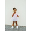 Short Sleeve Tutu Dress with Tulle Skirt, Blush Light Pink - Dresses - 2