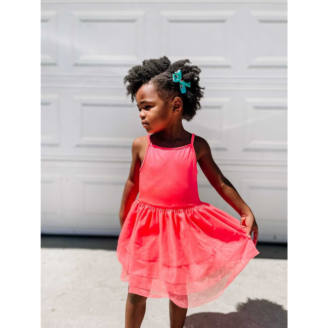 Tank Top Tutu Dress with Tulle Skirt, Hot Coral - Dresses - 3
